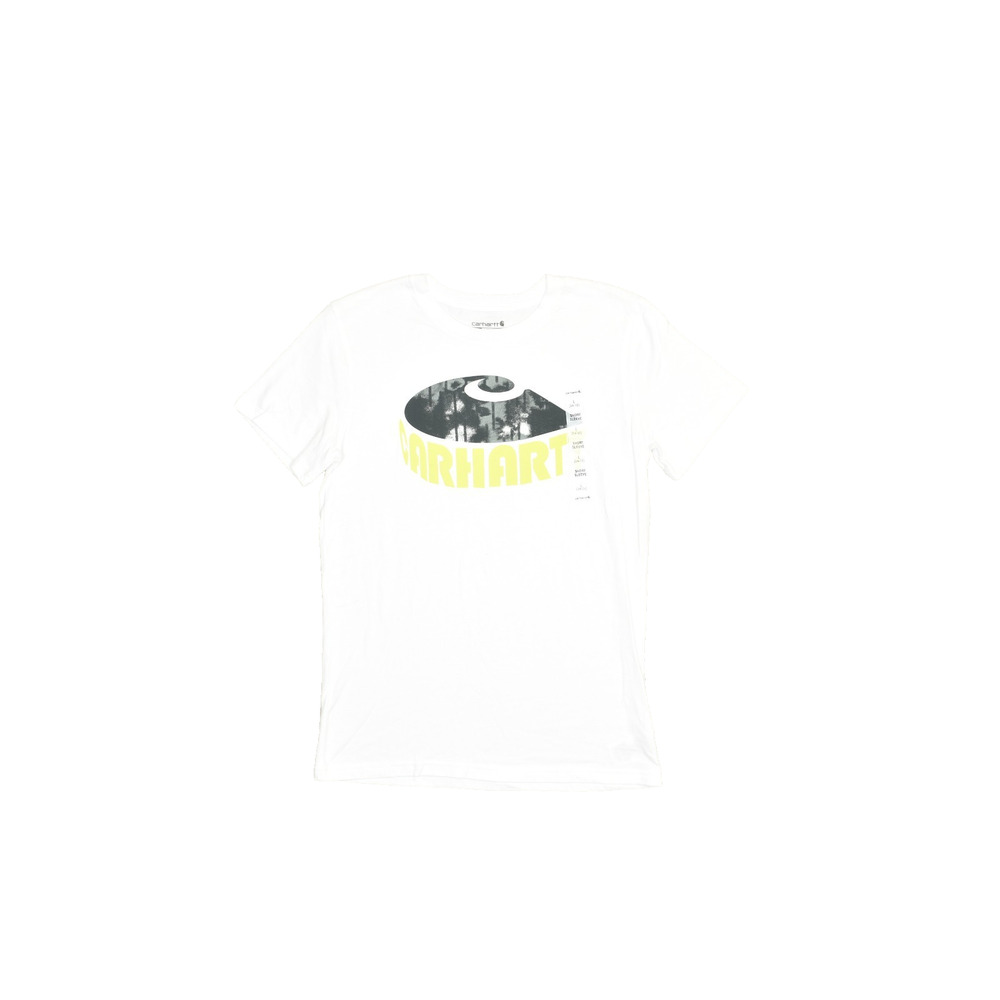 NEW Carhartt Youth Size L 14-16 T-Shirt White Graphic Print Short Sleeve
